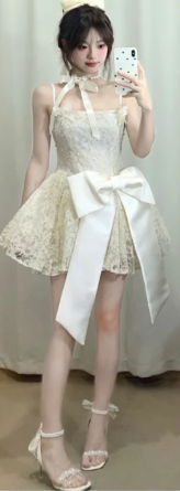 Robe courte d'été pour femme, style français, collection 2026, référence C7391