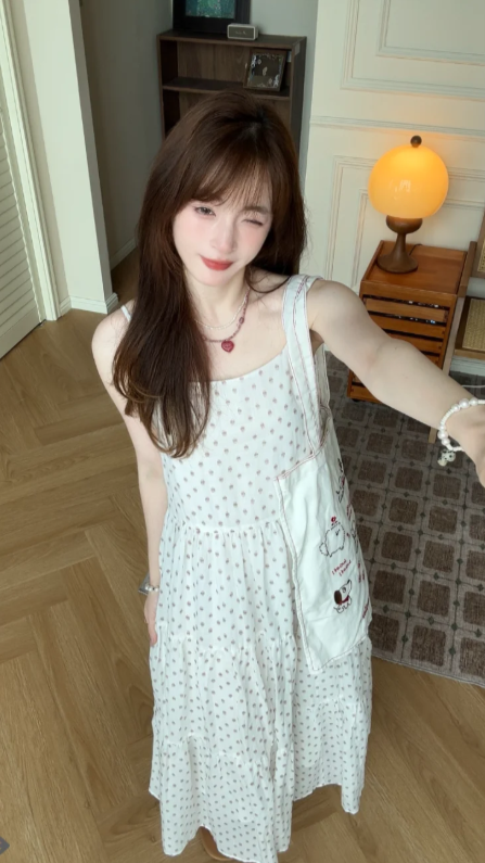Nouvelle robe longue d'été élégante de style français pour femme C7623