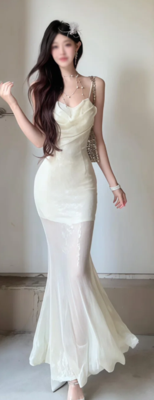 Nouvelle robe longue d'été élégante de style français pour femme C7633