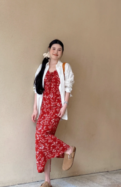 Nouvelle robe longue d'été élégante de style français pour femme C7640