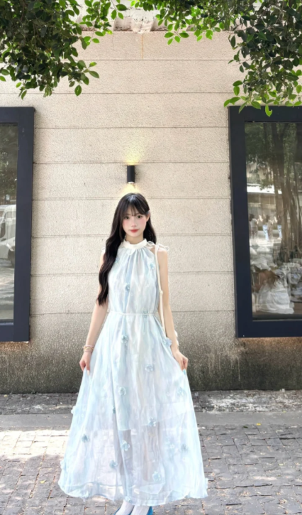 New Pretty French-style Elegant Summer Women's Long Dress C7641