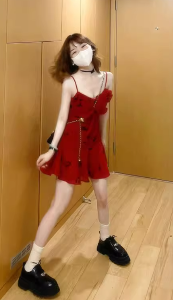 Robe courte d'été pour femme, style français, collection 2026, référence C7243
