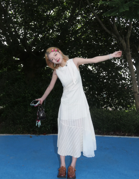 Nouvelle robe longue d'été élégante de style français pour femme C7643