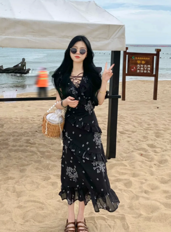 New Pretty French-style Elegant Summer Women's Long Dress C7949
