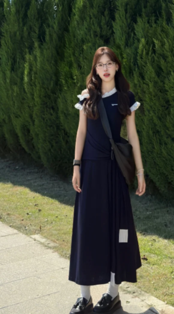 Nouvelle robe longue d'été élégante de style français pour femme C7557