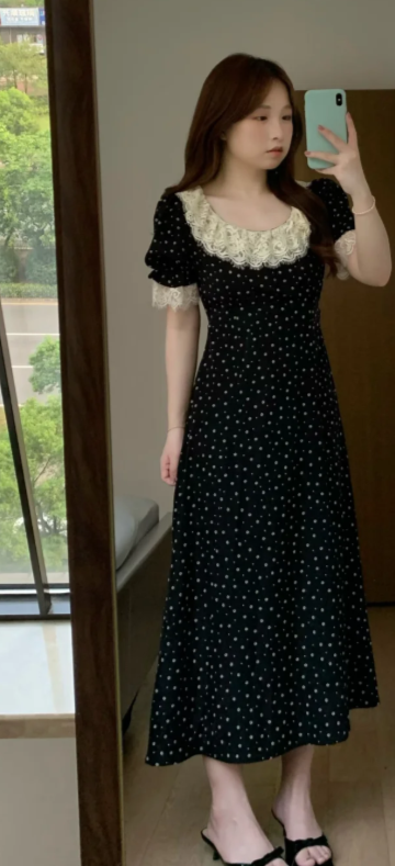 Nouvelle robe longue d'été élégante de style français pour femme C7558