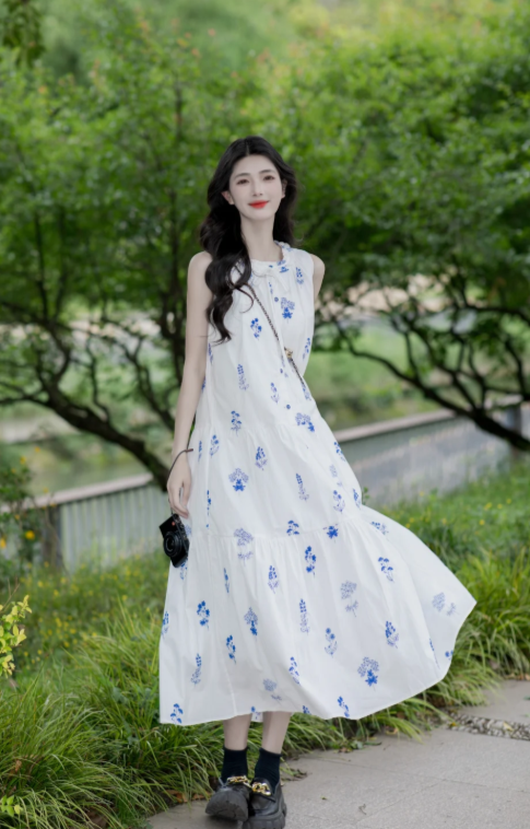 New Pretty French-style Elegant Summer Women's Long Dress C7877