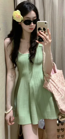 French-style 2026 New Pretty Women's Summer Short Dress C7407