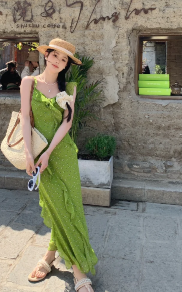 New Pretty French-style Elegant Summer Women's Long Dress C7607