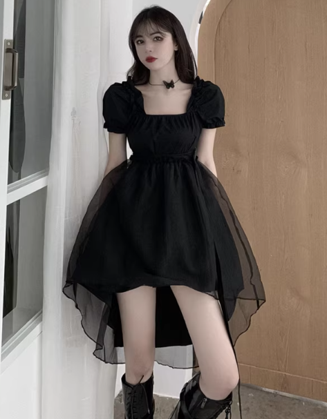 Robe courte d'été pour femme, style français, collection 2026, référence C7807