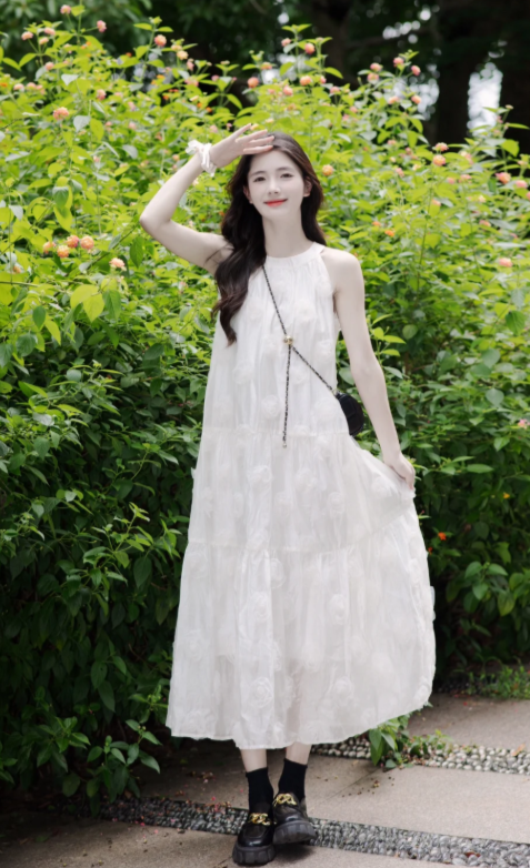 Nouvelle robe longue d'été élégante de style français pour femme C7880