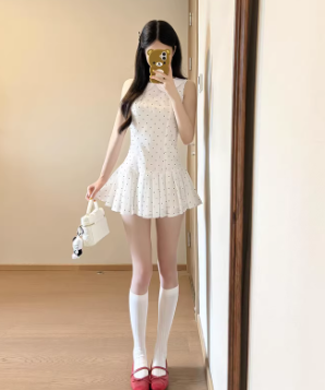 French-style 2026 New Pretty Women's Summer Short Dress C7484