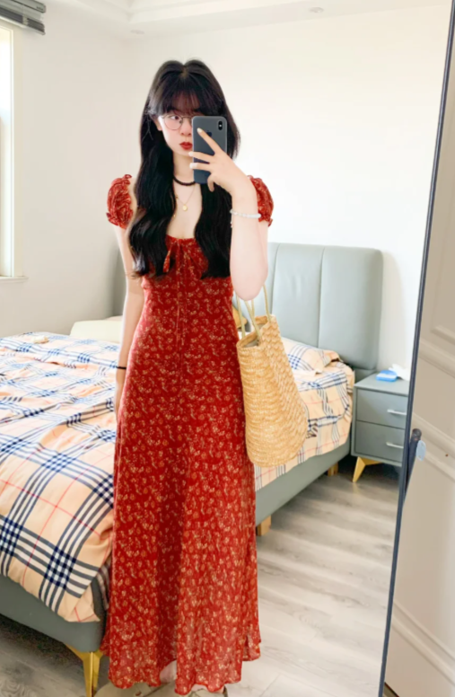 New Pretty French-style Elegant Summer Women's Long Dress C7593