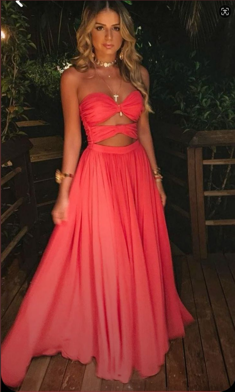Pretty A line Sweetheart Pink Fold Long Prom Dresses Formal Evening Dress C2709