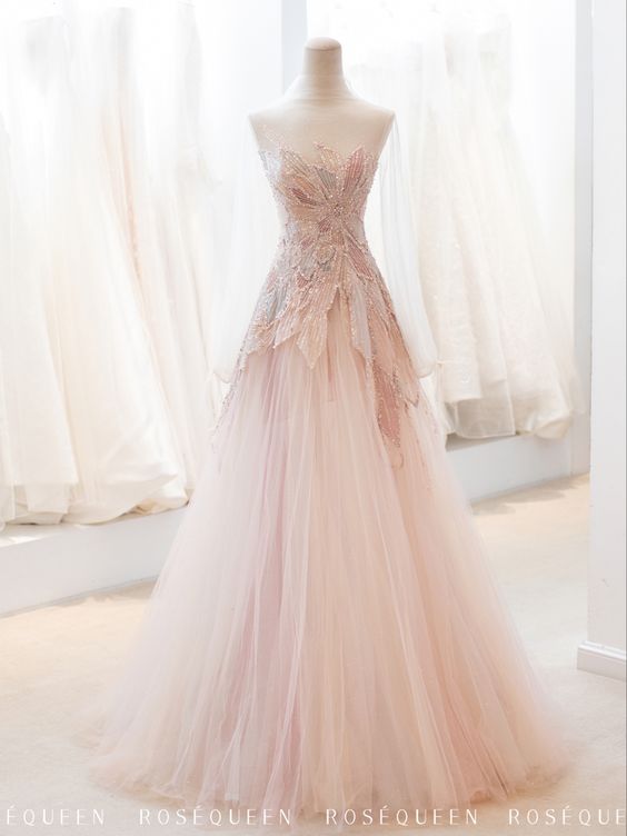 Pink StraplessTulle Ball Gown Beaded Shiny Prom Dress Pink Sweet 16 Dr BlingDress Pink StraplessTulle Ball Gown Beaded Shiny Prom Dress Pink Sweet 16 Dr BlingDress