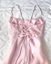 Robe de soirée vintage à bretelles spaghetti en ligne A des années 90, rose, avec dentelle, C3033