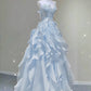 Fairy A Line Sleeveless Pink Long Floral Prom Dress B393