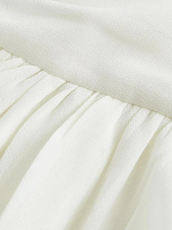 Vintage A line Straps White Chiffon Homecoming Dress 18th Birthday Outfits C1063