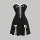 Cute A line Strapless Black Velvet Homecoming Dress With Bowknot C1040