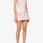 Simple Sheath Strapless Pink Short Tight Homecoming Dresses With Ruffles C1738