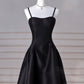 Elegant Black A-Line Satin Long Prom Dress Long Prom Dress B531