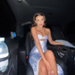 Sexy Mermaid Strapless Sequin Long Silver Slit Prom Dresses Evening Dress C2817