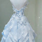 Fairy A Line Sleeveless Pink Long Floral Prom Dress B393