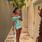 16th Birthday Off The Shoulder Homecoming Dresses Tiffany Blue Mini Bowknot Party Dress C2700
