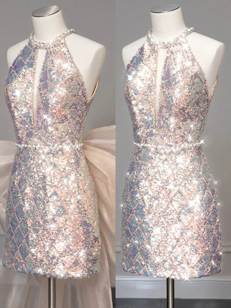 Elegant Mermaid Straps Long Sequin Prom Dress B432
