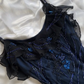 Elegant A Line Spaghetti Straps Navy Blue Chiffon Beads Long Prom Dresses Formal Dress C2743