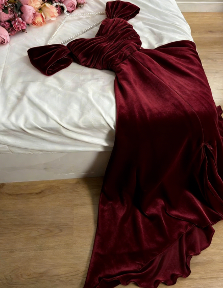 Robe de soirée longue en satin de soie rose sans bretelles, modeste, ligne A, robes de bal C2053
