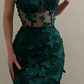 Elegant Mermaid Spaghetti Straps Lace Long Prom Dresses Formal Dress C2741