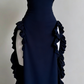 Elegant Sheath Strapless Black Satin Prom Dress Birthday Outfits C3543