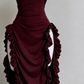 Elegant Sheath Strapless Black Satin Prom Dress Birthday Outfits C3543