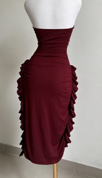 Elegant Sheath Strapless Black Satin Prom Dress Birthday Outfits C3543