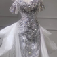 Timeless Mermaid Off The Shoulder Tulle Lace Sequin Beaded Long Wedding Dresses C4243