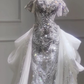 Timeless Mermaid Off The Shoulder Tulle Lace Sequin Beaded Long Wedding Dresses C4243