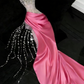 Gorgeous Mermaid Spaghetti Straps Satin Sequin Beads Long Wedding Dresses C4406