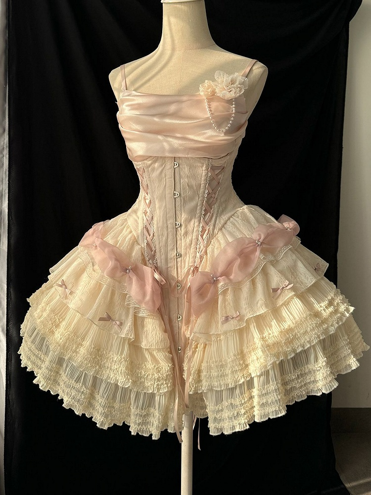 Sweet 16th Pink Ball Gown Spaghetti Straps Satin Short Homecoming Dress Birthday Outfits C4603