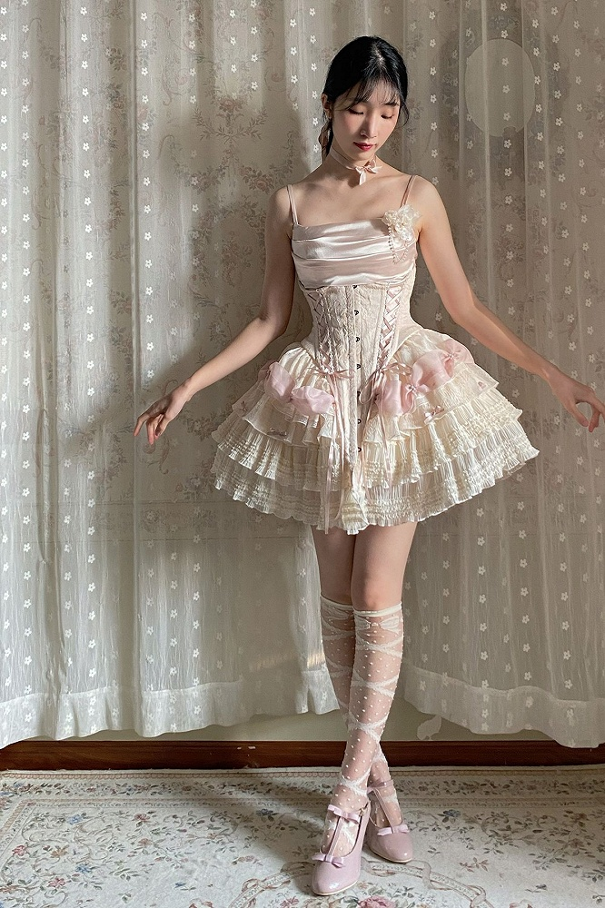 Sweet 16th Pink Ball Gown Spaghetti Straps Satin Short Homecoming Dress Birthday Outfits C4603