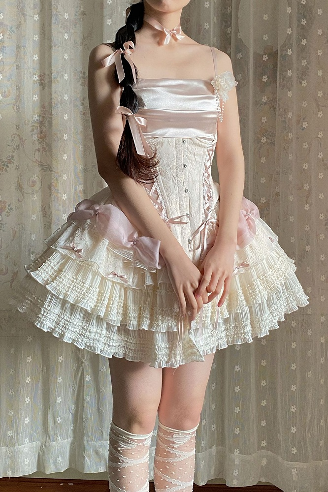 Sweet 16th Pink Ball Gown Spaghetti Straps Satin Short Homecoming Dress Birthday Outfits C4603