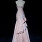Pretty A Line Spaghetti Straps Satin Long Prom Dresses Formal Dress C4644