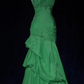 Pretty A Line Spaghetti Straps Satin Long Prom Dresses Formal Dress C4644