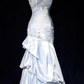 Pretty A Line Spaghetti Straps Satin Long Prom Dresses Formal Dress C4644