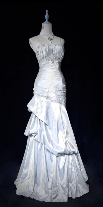 Pretty A Line Spaghetti Straps Satin Long Prom Dresses Formal Dress C4644