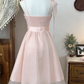Pretty A Line Halter Satin Chiffon Short Homecoming Dress 16th Birthday Outfits C4796