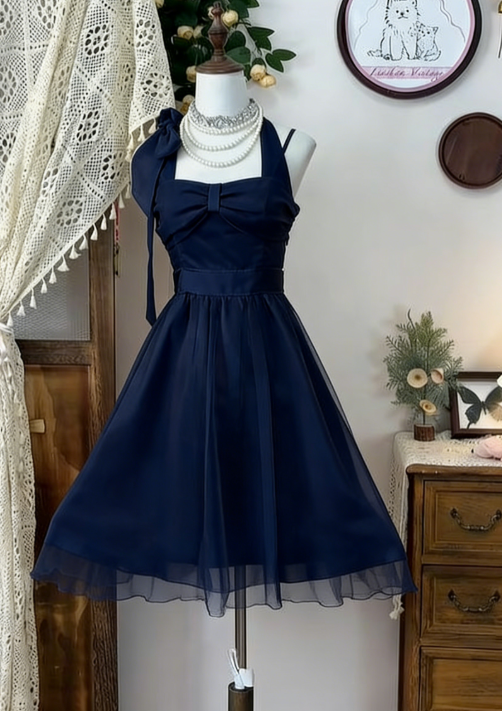 Pretty A Line Halter Satin Chiffon Short Homecoming Dress 16th Birthday Outfits C4796