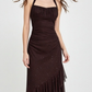 Shiny A Line Halter Chiffon Sequin Long Prom Dresses Formal Dress C5759