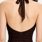 Shiny A Line Halter Chiffon Sequin Long Prom Dresses Formal Dress C5759