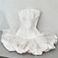 Pretty Ball Gown Strapless Satin Lace Short Homecoming Dress 17th Birthday Outfits C5809